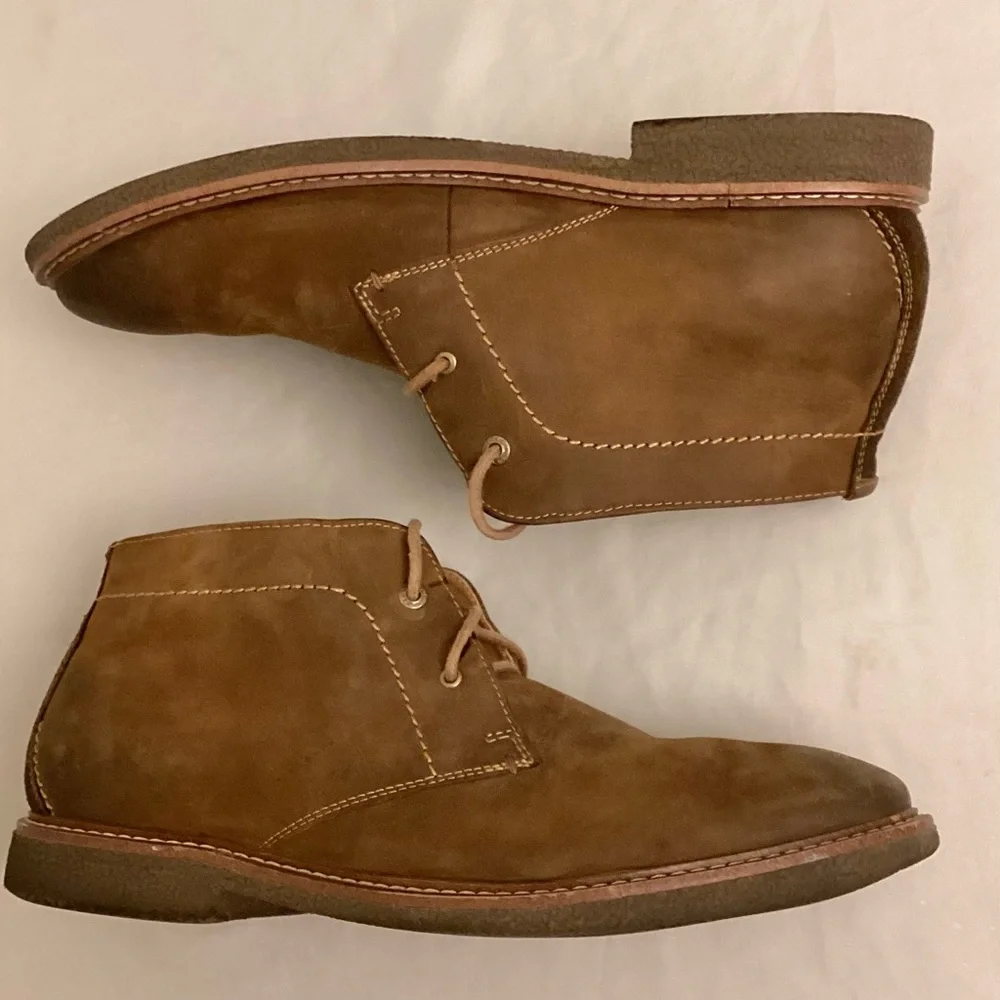 Lucky Brand 11.5 Chukka Leather Ankle Boots Brown Men’s Shoes Logo Lace Up